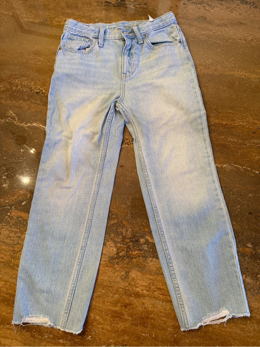 Old Navy Girl’s Light Blue High-Rise Slouchy Straight Jeans